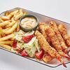Креветки темпура с фри и салатом в OmNomNom по цене 660