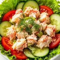 Салат с раковыми шейками в Ракушка