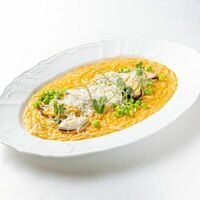 Орзо с мидиями и зеленым горошкомв Dodici Seafood