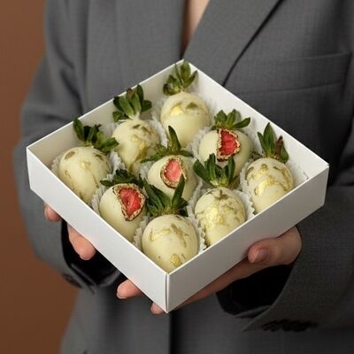 Клубника в шоколаде Мрамор (9-12 шт.) в Luna-Клубника в шоколаде по цене 2990 ₽