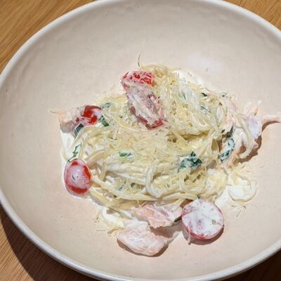 Спагетти с лососем в сливочном соусе в Городское кафе N31 по цене 441 ₽