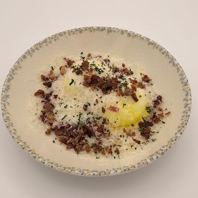 Хашбраун, яйца всмятку, бекон в I’m Thankful for Today по цене 715 ₽