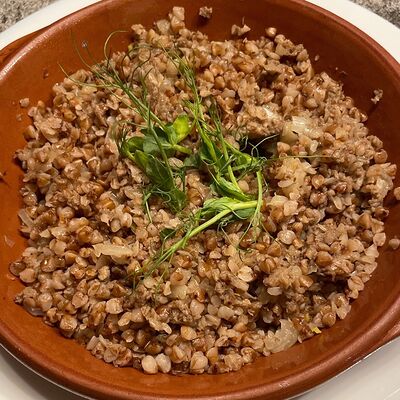 Греча с грибами и жареным лукомв Советская магистраль по цене 260 ₽