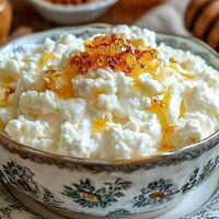 Десерт творожный со сметаной, медом и льняным маслом в Фабрика вкуса