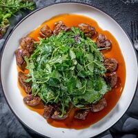 Теплый салат с куриной печенью в Ресторан Барашек