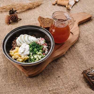 Окрошка с ветчиной в Кафе-парк Теремок по цене 260 ₽