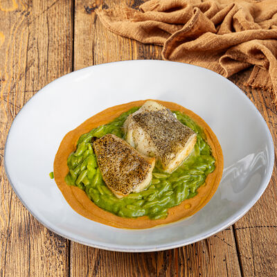 Палтус с орзотто и сливочным биском в Сыроварня по цене 1770 ₽