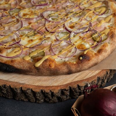 Мостарда Ветчина и пикантная горчица в Пицца и Паста по цене 1155 ₽