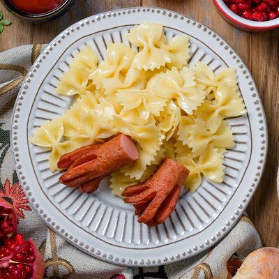 Макароны Бабочки с Осьминожками из сосисок в Чито по цене 360 ₽