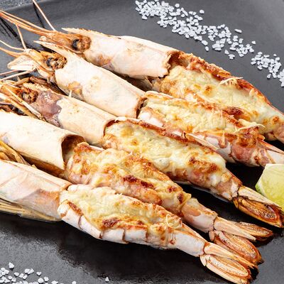 Лангустины гриль с сыром 
