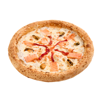 Пицца с лососем и печеным перцем 25 см в Суши-Маркет по цене 1019 ₽