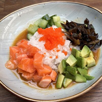 Поке с лососем и апельсиновым соусом в Houdini по цене 27 р.