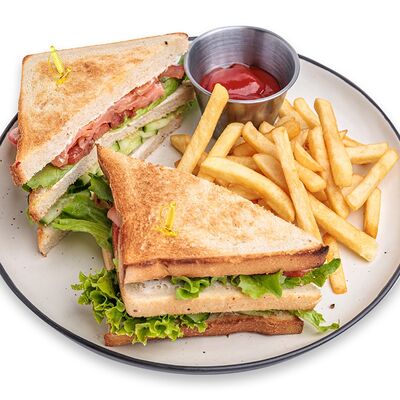 Клаб-сэндвич комбо с семгой холодного копченияв Пинта по цене 4190 ₸