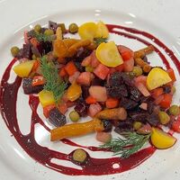 Винегрет с маринованными грибами и патисонами в Кокофреш