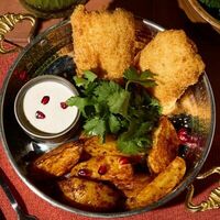 Фиш-чипс из судака в Асканели Georgian Bistro