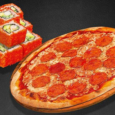 Пицца Пепперони и Ролл Калифорния Xl в Луиджи & Тосё по цене 699