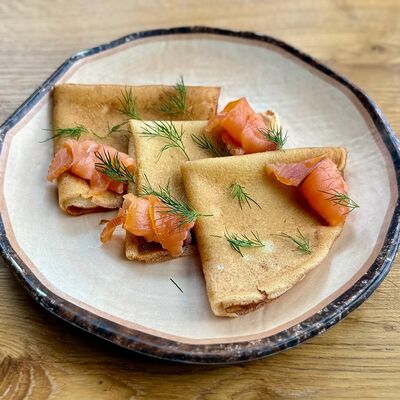 Блины с семгой в Филин-термы по цене 480 ₽