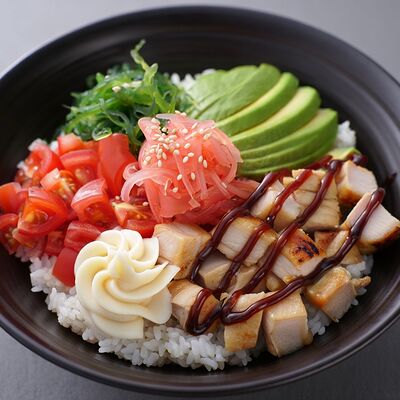 Поке с курицей и соусом Унаги в Денди Пицца по цене 689 ₽