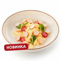 Омлет с куриными мини-сосисками в Шоколадница