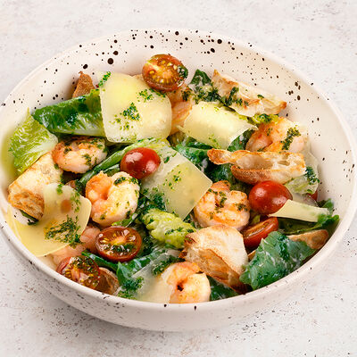 Цезарь с креветками в Рокнроллы по цене 850 ₽