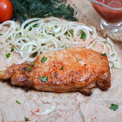 Стейк из свинины под соусом терияки в Агдам по цене 550 ₽