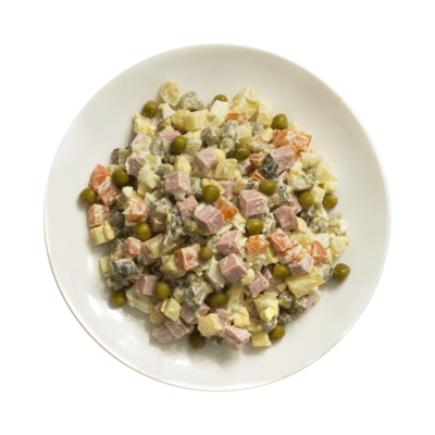 Салат Оливье с колбасой в Азбука Вкуса Экспресс Меню по цене 198 ₽