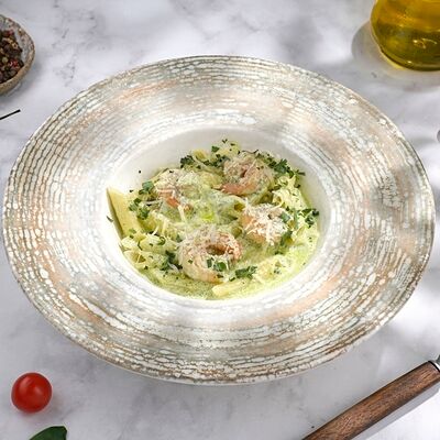 Пенне с тигровыми креветками в Петрушка по цене 516 ₽