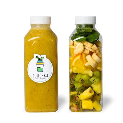Ананас-киви смузи в Смузи-маркет Зелёнка по цене 530 ₽