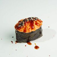 Запечённый гункан с морским окунем, спайси в ЁБИСАН