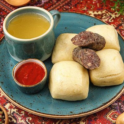 Хинкал Аварский с сушеной колбасой в Юрта Дагестанская кухня по цене 920 ₽