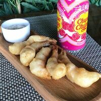 Креветки с устричным соусом в Roof Cafe