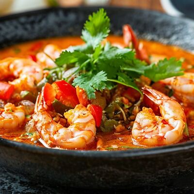 Хвосты тигровых креветок в соусе том ям в РАКИДОНА по цене 940 ₽