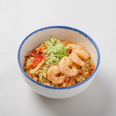Креветки Wok с рисом в NYUSURI корейская кухня по цене 519 ₽