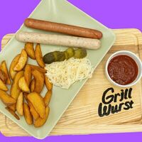 Колбаски гриль с картофелем и капустой в GRILL WURST