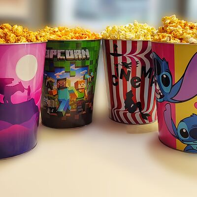 Карамельный попкорн в жестяном ведре в Кинотеатр Люксор по цене 1300 ₽