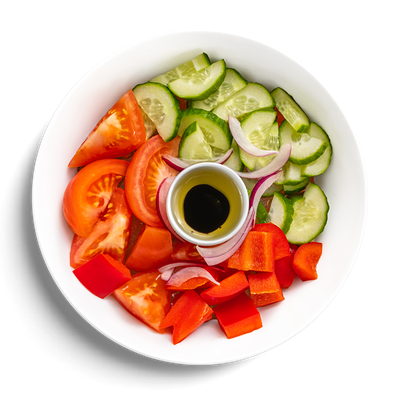 Овощной салат с красным луком и бальзамическим уксусом в Кухня на районе по цене 279 ₽