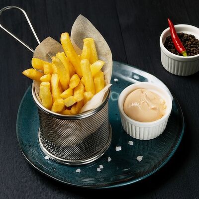 Картофель фри с сырным соусомв Шеф по цене 250 ₽