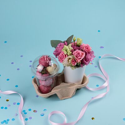 Букет в стакане Моей Непослушной в Пышно Расцвели по цене 2000 ₽