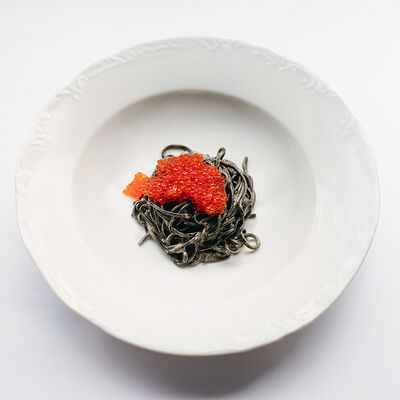 Тальолини с чернилами каракатицы и красной икрой в Probka по цене 2148 ₽