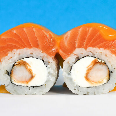 Филадельфия с кранч креветкой в Русалочка любит суши по цене 890 ₽