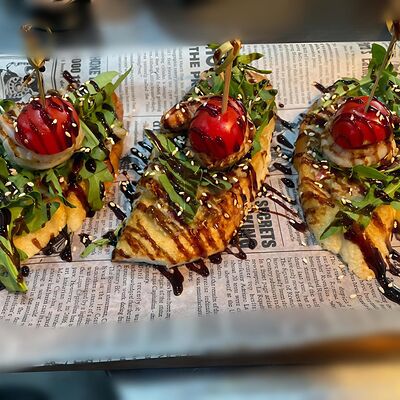 Брускетта с креветками в Дача по цене 509 ₽