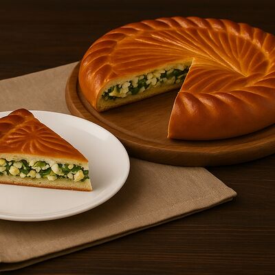 Пирог с зеленым луком и яйцом в Дом Хлеба кафе-пекарня по цене 1750 ₽