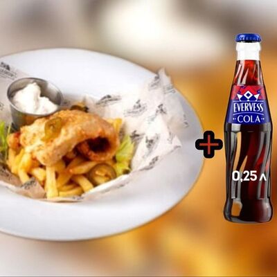 Фиш & Чипс + Evervess Cola в Папаша Билли по цене 915 ₽
