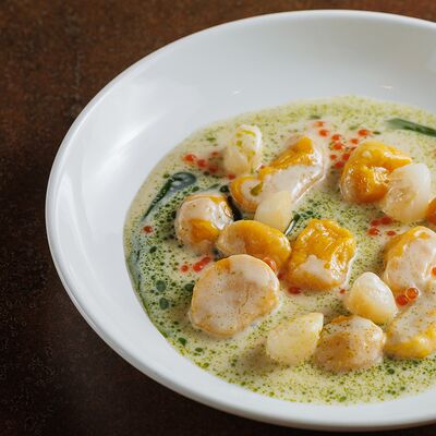 Гребешок, тыквенные ньокки, бер блан в Траттория для друзей по цене 630 ₽