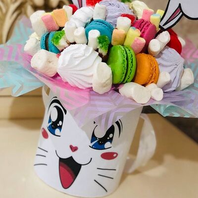 Сладкий букет из зефира Детский букет Кролик в Дарите красиво по цене 3140 ₽