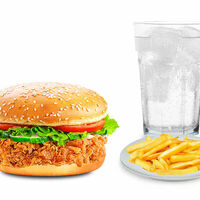 La Crispy, фри и напиток на выбор в LA Burger & Pizza