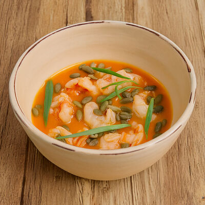 Крем-суп из тыквы с креветками в Pinch по цене 850 ₽