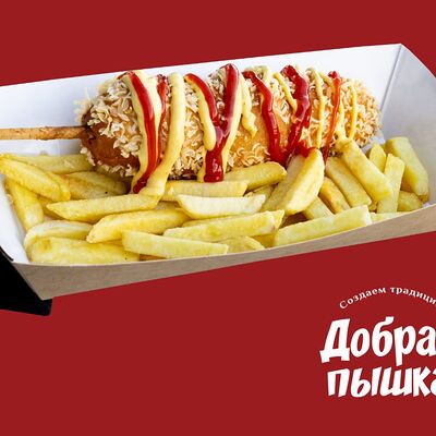 Корн-дог с сыром в Добрая пышка по цене 250 ₽