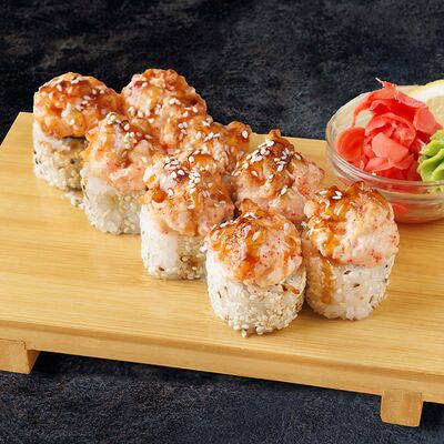 Запечённый ролл с креветкой и лососем в Вкусно Суши по цене 630