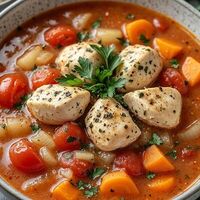 Суп с куриными грудками и кускусомв Бизон